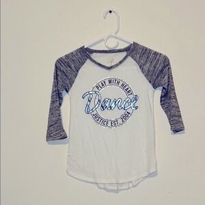 Justice White and Gray Long Sleeve Dance Tee